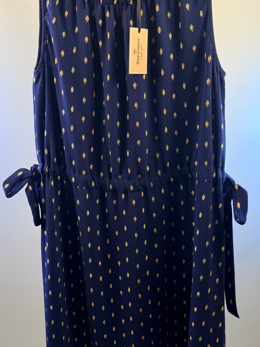 Juicy Couture Navy Dress with Gold Dot Accents